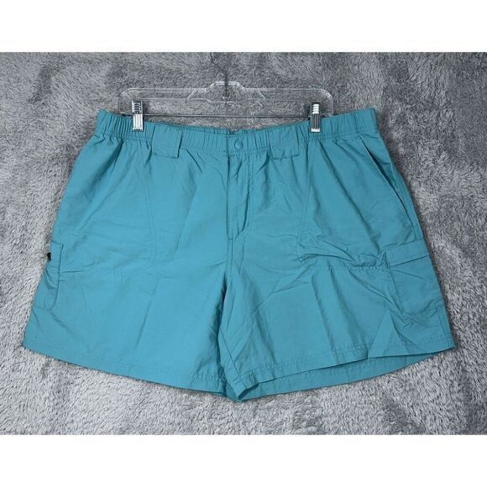 Columbia Mens Shorts‎ elastic waist size XL NYLON POCKETS 6" INSEAM AQUA BLUE